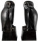 Casa Padrino Designer Bronze Eulen Buchstützen 2er Set - Luxus Bronzefiguren