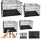 Large Dog Cages Puppy Dog Crate Large 36 inch Black Folding 2 Doors 2 Locks Crate Heavy Duty Animal Transport Pet Carrier With Removable Plastic Tray & Carrying Handle