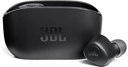 JBL Wave 100 TWS auriculares con sonido de graves profundos, formato bolsillo, 20 horas de duración de la batería, en negro