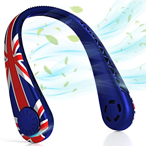 NinetinGel Portable bladeless Mini Fan - Indoor/Outdoor USB Rechargeable Neck Fan for Women - 3 Speeds, Headphone Design
