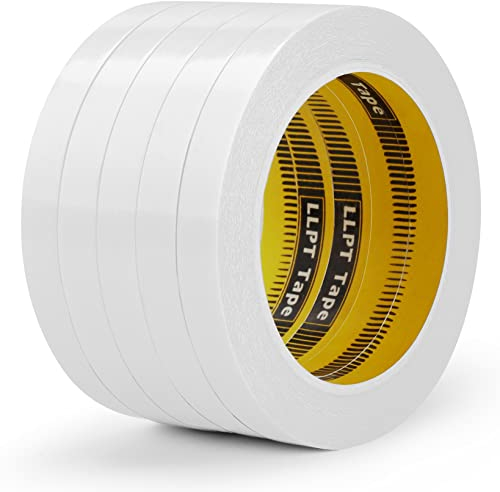 LLPT Doppelseitiges Klebeband Selbstklebeband 5 Rollen Jede Rolle 12.5mm x 15m Transluzent ultradünne Handrisse für DIY Handwerk Scrapbooking Kunst Stoff Kleber Änderungen(SPD1215CR05)