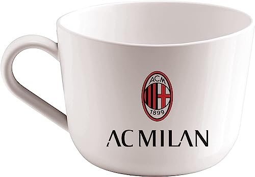 Royal Industry - Tazza Milan Colazione 450ml in Melamina Prodotto Ufficiale Rossoneri Bambini Scuola Asilo