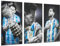 Cuadros Cámara Set 3 posters decorativos para pared, Decoración Salón Modernos, Dormitorios, Habitación, Futbol, Messi, Argentina, (97 x 62 cm)