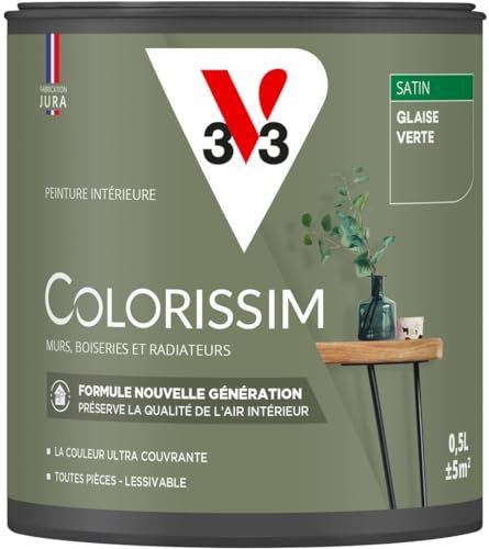 V33 Peinture multi-supports Colorissim® Glaise verte satin 0,5L
