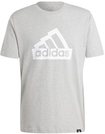 adidas Herren MODERN Essentials Graphic Tee, MEDIUM Grey Heather, S