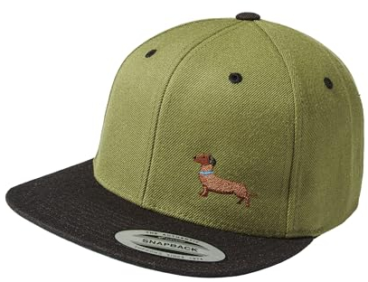 Gassi Mütze : Dackel - Geschenk für Hundebesitzer - Kappe Herren & Damen - Hunde Cap Flexfit Snapback - Jäger Jagd (Olive-Black - One Size)