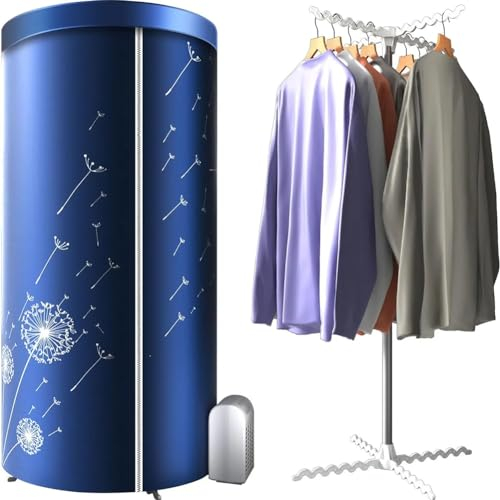 HYQNG Secadora de Ropa Eléctrica Portátil, Tendedero de Ropa con Calefacción de 1000 W con Rejilla, Temporizador de 1-6 H, Temperatura Constante de 60 ℃, Secadora de Ropa con Calefacción de Viaje