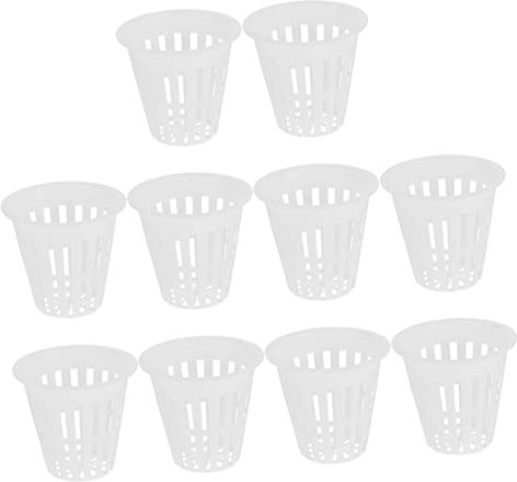 BESPORTBLE 40 Pièces Panier De Plantation Nette Tasses Fendues De Jardin Coupelle pour Plante Fendue Pot Aquaponique Pot D'orchidée Clair Blanche Plastique Tasse Bassin Hydroponique