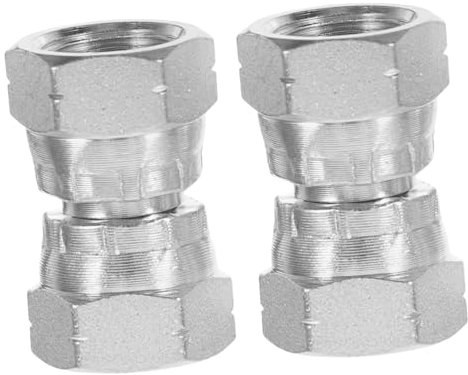 GLEAVI 2 PièCes Joint Tournant Adaptateur Hydraulique Adaptateur De Connexion Tuyau Hydraulique Accessoire éCrou De Baril Grimpeur De Noix T Noix Acier Inoxydable Silver