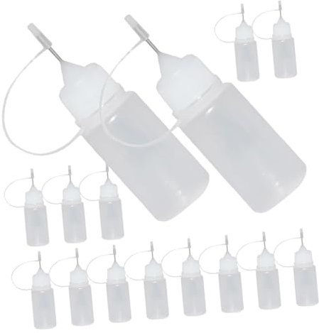 15Pcs Bottle 30ML Refillable Glue Dispenser Applicator Lids for DIY Crafts