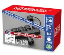 Konstsmide LED System Verteiler, 1 Eingang / 4 Ausgänge, schwarz, Außen (IP44), 4803-000
