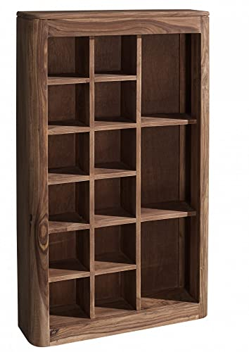 MASSIVMOEBEL24.DE Toronto CD/DVD-Regal 65x110x18 Sheesham/Palisander, Farbe:Dunkelbraun gebeizt, Größe:65x18x110 cm (BxTxH)
