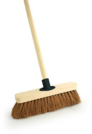 Bentley Industrial F.01/BKT/F4 Coco Broom Head with Bracket and 48 Wooden Handle, 11.5 Length