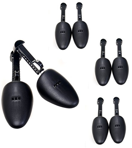 TUKA [4 Paar] einstellbar Schuhspanner für Herren, Hochqualitative Kunststoff Schuhformer Schuhleisten, Schuhstrecker Herren Schuhe, variabel passt Gr. 39 - Gr. 46, schwarz, TKB6003-black-M-4x