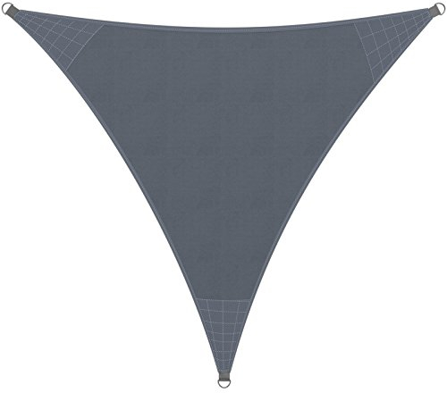 DETEX® Sonnensegel HDPE Sonnenschutz Dreieck 4x4x4m 50+ UV-Schutz Garten Segeltuch mit Ösen Sichtschutz Windschutz Anthrazit Terrassenüberdachung