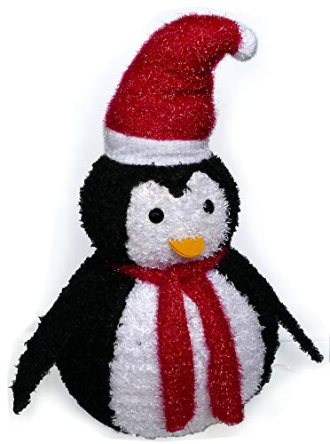 Gartenpirat Beleuchteter Pinguin 80 cm hoch 60 LED warmweiß mit Timer Lichterfigur Weihnachtsdekoration Weihnachten innen außen