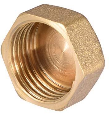 sourcing map G1/2 Pipe Fitting Cap, Brass Hex Female Thread Hose Connector, for Garden and Outdoor Water Pipes Nozzle Joints