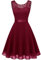 Berylove Femme Robe de Cocktail Courte Top Dentelle Jupe Mousseline Swing pour Bal Mariage BLP7005DarkRed M