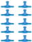 HALJIA 10PCS 2 Way Aquarium Fish Tank Plastic Air Pump Control Valves Blue