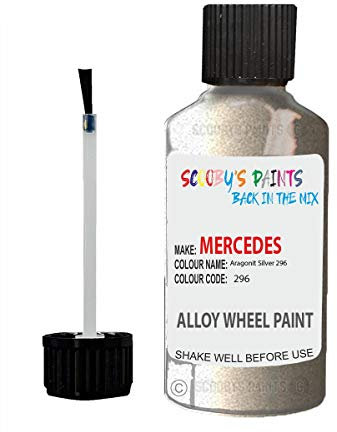 Alloy Wheel Repair Touch up Paint KIT Curbing Scratch CHIP Silver Black Gold (Aragonit Silver 296 Mercedes)