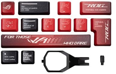 ASUS ROG Dye-Sub PBT, Set Copritasti Compatibile con Tastiere Dotate di Switch ROG NX, Realizzati in PBT, Stampa a Sublimazione Termica, Strumento di Rimozione Tasti Incluso, Neri e Rossi