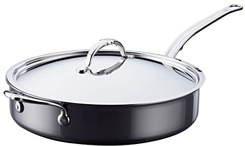 Hestan - NanoBond Collection - Padella in acciaio inox e titanio, compatibile con piano cottura a induzione, 5 litri