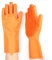 Gants Vaisselle en Silicone - Gants Menage avec Brosse de Nettoyage- Ustensile de Cuisine - Réutilisable et écologique - Pour Nettoyer la Maison, la Voiture, la Salle de Bain, les WC - Orange