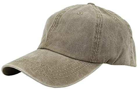Leoodo Baseball Cap Herren Damen 6 Panel Vintage im Washed Used Look, Unisex Baumwolle Baseballkappe Basecap Mütze Outdoor Running Freizeit Sport Verstellbar Einfarbig, Mütze Farbe 2020:Khaki