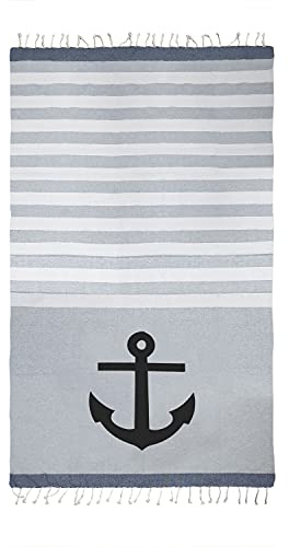 Banzaii Strandtuch - Fouta für Liegestühle, Schnelltrocknend, 90 x 170 cm Noch Grau