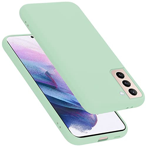 Cadorabo Hülle kompatibel mit Samsung Galaxy S21 Plus Hülle Silikon Handyhülle für Galaxy S21 Plus Case aus flüssigem Silikon- Kratzfeste und stoßfeste dünne TPU Schutzhülle - Liquid HELL GRÜN
