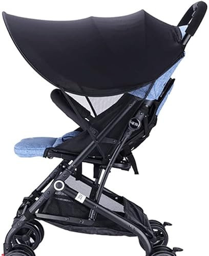 Universel Pare-Soleil pour Poussette Bébé Couverture Auvent de Poussette Protection Solaire Pliable Housse de Soleil Landau Imperméable Coupe-vent Ombrelle Capote de Poussette UPF50+ Anti-UV