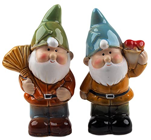 BWG High Glaze 14cm Garden Gnomes - Ceramic Blue Green Hat