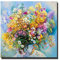 LCDIUDIU Handgemalte Acrylbilder, Bunte Textur Gänseblümchen Wildblumen Blumenvase Blumenstrauß Abstrakt Modern Handgemalte Ölgemälde Auf Leinwand Für Familie Wand Wohnzimmer Esszimmer H