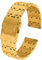 FIREFOX Ersatz- Uhrenarmband extra lang Überlänge Edelstahl voll massiv gelb Gold vergoldet Breite 22mm MB-04-D22 Quick Release
