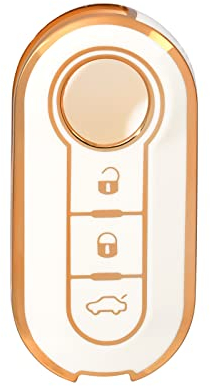 OFFCURVE Custodia Chiavi Auto Guscio Chiave, Cover Chiave Copri Chiavi Telecomando 3 Tasti Adatto per Fiat 500 Lancia Punto Panda Ypsilon Delta Grande Bravo Musa Piega Flip