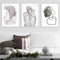 Hava Kolari 3er Poster Set, Schwarz Weiß Abstrakt Linie Kunst Wandbilder, Schwarz Weiß Leinwand Bilder, Bilder Wohnzimmer Ohne Rahmen Kunstposter Wanddeko (50x70cm)
