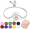 SIXDUTON Armbänder Aromatherapie Armband Edelstahl Aromatherapie Verstellbares Armband Set mit 10 Nachfüllkissen für Männer und Frauen (Bear Paw Handprint)