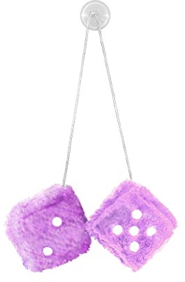 Baceyong Würfel Plüsch Spielzeug Würfel Anhänger, Auto Rückspiegel Hänge Ornament Würfel Plüsch Spielzeug Würfel Anhänger Auto Dekoration Zubehör, Schwarz/Lila/Blau