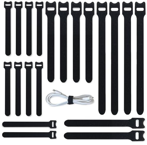 60pcs Reusable Cable Ties 4 Inch+6 Inch+8 Inch, Cord Organizer, Wire Ties, Cable Straps, Adjustable, Heavy Duty, Self-Locking, Black, 20pcs for Each Size for Home and Office