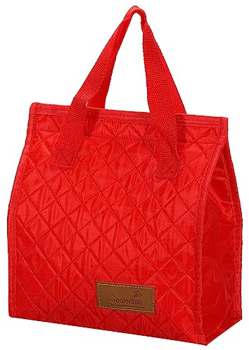 PATIKIL Lonchera para mujeres/hombres, bolsa térmica térmica reutilizable, contenedor de almuerzo de 9.8 x 4.7 x 9.1 pulgadas para trabajo, picnic al aire libre, rojo