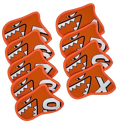 harayaa 9x Golf Iron Covers Set with Number Tags Protector Golf Club Head Covers for Beginners, Orange