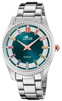 Lotus Damen Analog Uhr Edelstahl 316L Silber - Quarzwerk - Hochfestes Mineralglas - Wasserdicht 5 ATM - Special Prices 18898/7