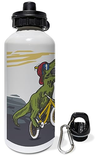 LolaPix Bottiglia d'acqua personalizzata. Bottiglia personalizzata. Borraccia per bambini. Bottiglia personalizzata in alluminio. Con 2 tappi di chiusura. Bici