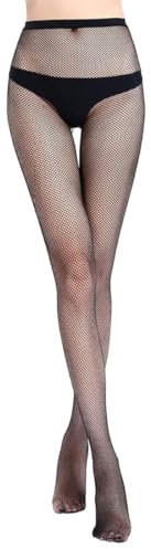 WRIRKN Medias de Rejilla de Cintura Alta Pantimedias Pantimedias de Rejilla Negras para Mujer Pantimedias de Mujer Medias de Rejilla para Mujer-Rejilla pequeña
