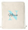 C&P Mochila de cuerdad personalizada Inicial + Nombre, medida 34 X 42