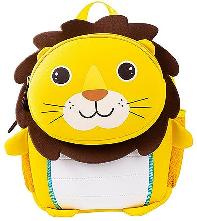 Uposao Kinder Rucksack,Wasserdicht Schultasche Karikatur Niedlich 3D Tier Kindergarten Tasche für Kinder Jungen Mädchen Kleinkind 1-6 Alter(Löwe)