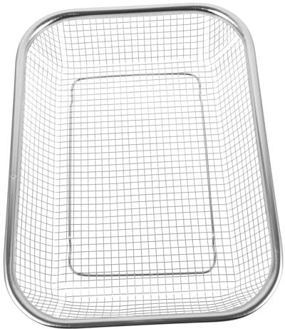 FONDOTIN 1Pc Thickened Stainless Steel Multi Purpose Drain Basket Sieve for Rinsing Fruits and Vegetables for Kitchen Use for Easy Water Filtering and Food Preparation