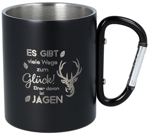 Spruchreif | Doppelwandige Edelstahltasse mit Karabinerhaken und hochwertiger Gravur | Outdoor-Genuss pur | Geschenk für Jäger | Robust & Stilvoll | Jägergeschenk| Jägermotiv | Jagd | Jagen