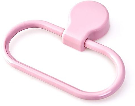 lopituwe Wall Mounted Towel Rack Bathroom Kitchen Washcloth Storage Ring Household Organizer Holder Bracket Accessories, Pink