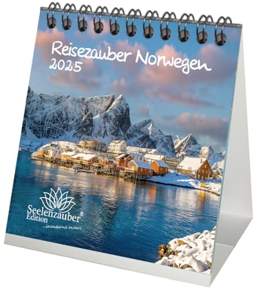Reisezauber Norwegen Kalender für 2025 Format 10cm x 10cm Oslo Stadt Reise Land - Geschenkset Inhalt: 1x Kalender 1x Weihnachtsanhänger 1x Grußanhänger (gesamt 3 Teile)